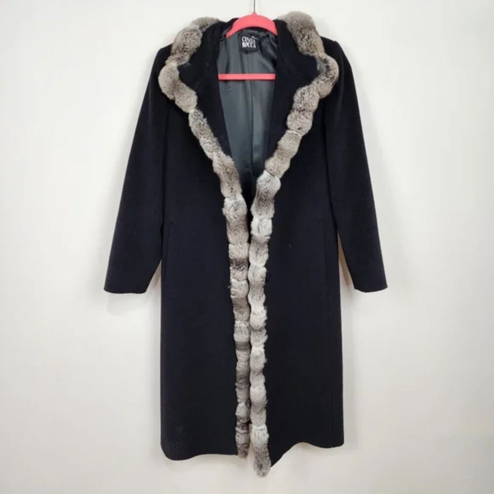 Cinzia Rocca wool and chinchilla coat